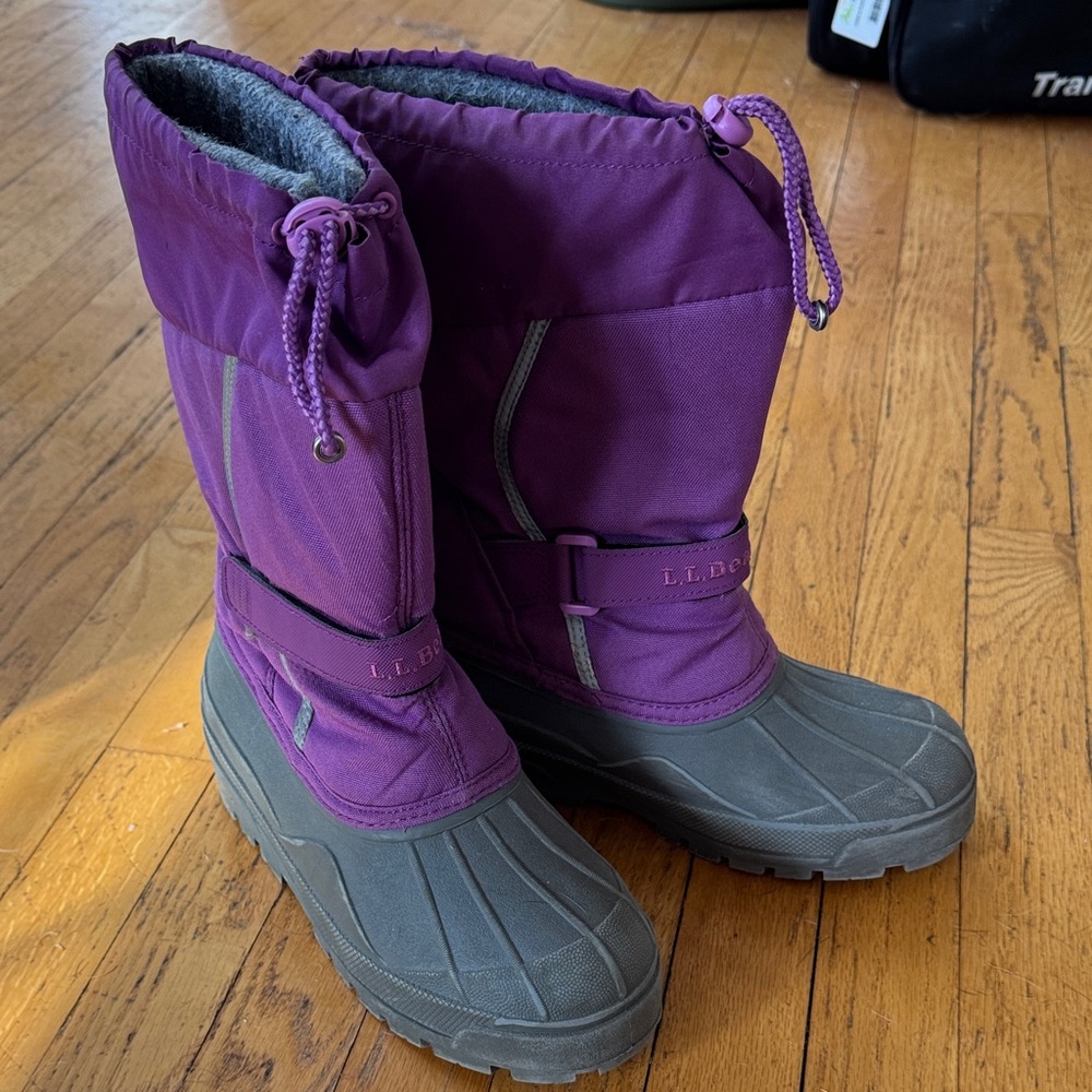 L.L. Bean Kids' Purple and Gray Snow Boots